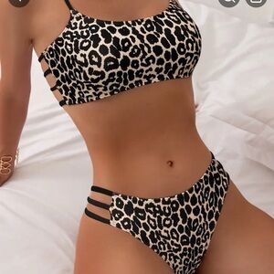 Leopard Print Bikini Set Size Small